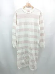 ◇ ⊇ エンジェリーベ 部屋着 長袖 膝下丈 ルームウェア/ワンピース サイズF ホワイト ピンク系 レディース E  【1507160019280】