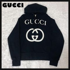 美品GUCCI ヴィンテージ 加工 オールド ロゴ プリント パーカー タグ付