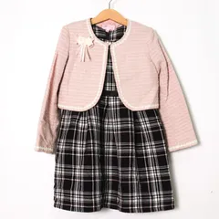 マザウェイズ セットアップ ボレロ ワンピース コサージュ付き フォーマル キッズ 女の子用 120サイズ ピンク×ブラック motherways 【中古】