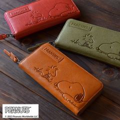 しあわせのジャパンブルー 阿波藍 高級牛革製長財布 七宝文 SNOOPY
