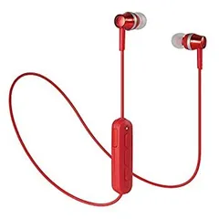 【中古】 audio technica オーディオテクニカ SoundReality ワイヤレスイヤホン Bluetooth リモコン マイク付 レッド ATH-CKR300BT RD