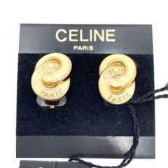 【K925】CELINE（セリーヌ）/サークルロゴ/イヤリング/ゴールド×アイボリー系/レディース