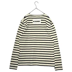 JIL SANDER+(ジルサンダープラス) 23SS Cotton Striped L/S TEE コットン 長袖 カットソー J47NH0002 S アイボリー×ブラック Tシャツ バスクシャツ ロゴのサムネイル