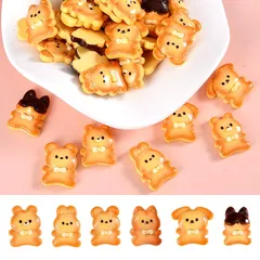 【人気】PUREAMBER デコパーツ ホイップデコ パーツ デコレーションパーツ クッキー 動物 102個セット 樹脂製 ヘアピン アクセサリー デコ素材 ハンドメイド DIY