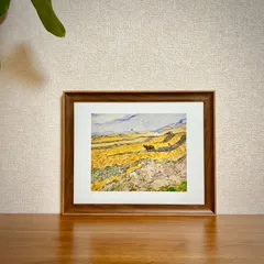 新品☆額縁付アートポスター☆フィンセント・ファン・ゴッホ☆Vincent van Gogh☆Enclosed Field with Ploughman☆96