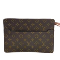 クラッチバッグ モノグラム ポシェットオム M51795  ブラウン PVC レザー LOUIS VUITTON ルイ・ヴィトン ユニセックス メンズ レディース