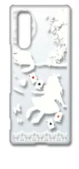 【新品未使用】 Xperia5 SO-01M SOV41 エクスペリア5 クリア ハードケース (Alice in wonderland(ホワイト)) アリス トランプ 