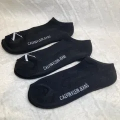 カルバンクライン　Calvin Klein 　くるぶし丈ソックス　CKロゴ入り　メンズ