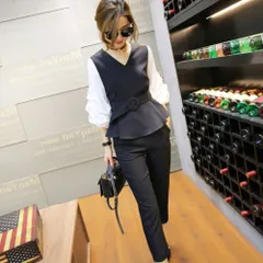 ☆ ブラック ☆ Lサイズ ☆ パンツスーツ レディース 入学式 入園式 おしゃれ パンツスーツ レディース セレモニースーツ ママスーツ パンツスタイル フォーマルスーツ 上下 セットアップ 卒業式 入学式 結婚式 お呼ばれ かっこいい かわいい 母