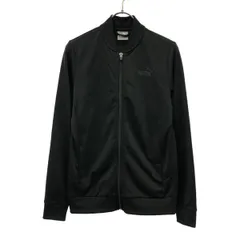 PUMA プーマ ロゴプリント ジャージジャケット M ブラック トレーニング レディース 古着
