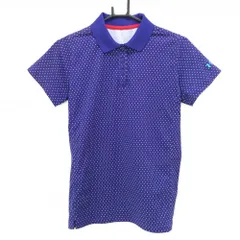 ★値下げ★【超美品】アンダーアーマー 半袖ポロシャツ ネイビーパープル×白 ドット柄 袖ロゴ レディース  ゴルフウェア UNDER ARMOUR