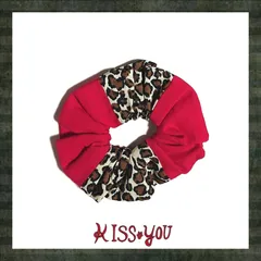 ハンドメイド 【シュシュ】 No.100　ヒョウ柄 ブラウン