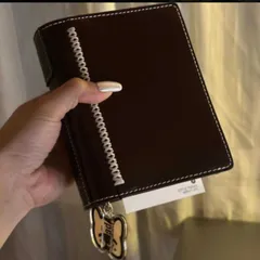 ダブルリングシステム手帳  ダークブラウン　日記　レザー　バインダー韓国ファイル皮