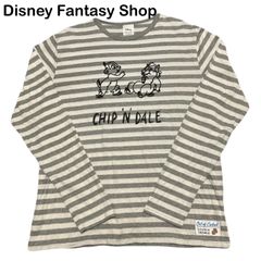 Disney Fantasy Shop ディズニー チップとデール キャラクター ボーダー 長袖Tシャツ LLサイズ