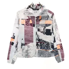 UNDER ARMOUR アンダーアーマー 総柄 長袖 ウインドブレーカー S ホワイト ジャケット レディース 古着