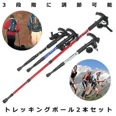 トレッキングポール 2本セット 折りたたみ 軽量 伸縮 ストック 格納式 登山 杖 アンチショック アルミ製 ウォーキング ハイキング トレッキング 山登り 2-TKP 宅配サ