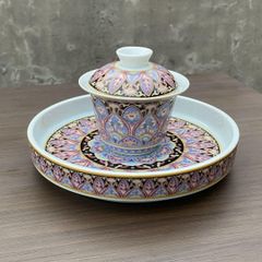 中国茶器 景徳鎮 陶磁鯖山水蓋碗 茶碗 煎茶器 茶道具 新品未使用 中国茶器 景徳鎮 陶磁鯖山水蓋碗 茶碗 煎茶器 茶道具 新品未使用