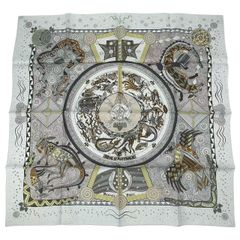 極美品 HERMES エルメス シルクスカーフ カレ90 REVE D'AUSTRALIE オーストラリアの夢 ホワイト