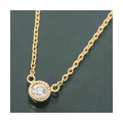 廃番品】agete K18 ダイヤモンドネックレス 0.07ct (ミル打ち) - メルカリ