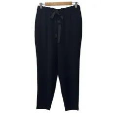 saqui　ブラックストレッチパンツ リボン付き 楽天市場】//サキ saqui サマーテーパードリボンパンツ 34