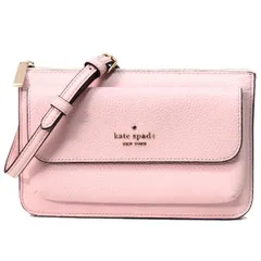 ケイトスペード バッグ katespade レザー レイラ ロゴ フラップ クロスボディ 斜めがけ 2WAY ウォレット クラッチ ショルダーバッグ ローズスモーク K8284