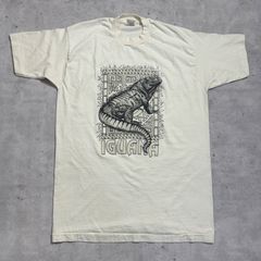 90s USA製  アニマルt イグアナt ビンテージt 袖裾シングル FRUIT OF THE LOOM 爬虫類
