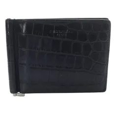 ⭐️極美品⭐️ サンローラン　マネークリップ　クロコ型押し　シルバー金具 サンローランパリ 378005 クロコ型押し マネークリップ ブラック
