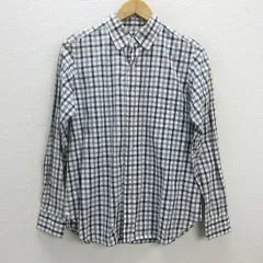 k■エフエーティー/FAT ギンガムチェック柄 長袖BDシャツ【TITCH】白黒/MENS■25【中古】
