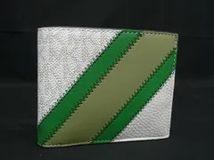 ■新品■未使用■ MICHAEL KORS マイケルコース MK柄 PVC×レザー 二つ折り 財布 ウォレット 札入れ ホワイト系×グリーン系 BL4636