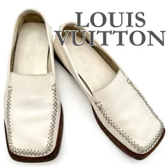 美品 LOUIS VUITTON 靴 ローファー ホワイト 大幅値下げ❗ 未使用級】 ルイヴィトン レザー ローファー ホワイト サイズ