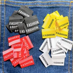【FASHION】各10枚 合計40枚 ピスネーム 挟みタグ 刺繍タグ（色変更不可）