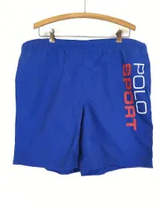 古着 90s POLO SPORT Ralph Lauren ロゴ サイド プリント スイム ショーツ ショート パンツ L 古着
