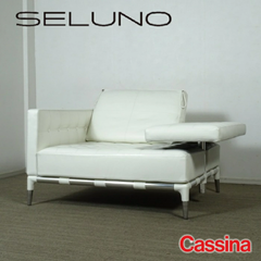 ◾︎SELUNO◾︎ 【展示超美品】Cassina カッシーナ  241 PRIVE / プリヴェ 1人掛けソファ 左ホリゾンタル右ナロウアーム / X白本革 244万 v422