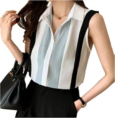 emu's more(エムズ モア) ブラウス レディース オフィス ノースリーブ トップス シャツ( ホワイト,  M)