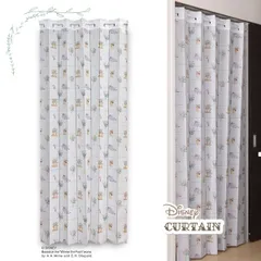 【MINIBOX のれん制作工房 正規販売店舗】【匿名配送ネコポス全国送料無料】アコーディオンカーテン Disney「くまのプーさん ボタニカル」96×200cm【日本製】ディズニー パタパタカーテン 目隠し 間仕切り 家紋 暖簾