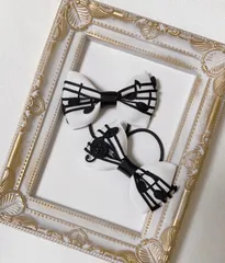 【特殊リボン使用】 楽譜リボン♪ ヘアゴム