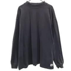 Carhartt カーハート 長袖 モックネック Tシャツ 2XL 黒 ロンT ビックサイズ メンズ 古着