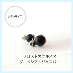 天然石【オニキス✖️ダルメシアンジャスパー】スタッドピアス