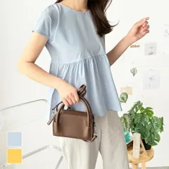 バックリボン半袖ブラウス レディース トップス 無地 ガーリー 韓国風 春服 夏服 大人可愛い シンプル お出かけ カジュアル ゆったり フレアのサムネイル