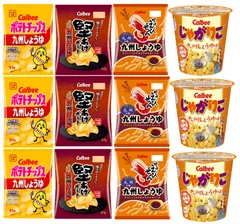 【地域限定品】ポテトチップス 堅あげポテト かっぱえびせん じゃがりこ 九州しょうゆ 各3個 計12個セットのサムネイル