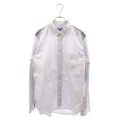 JUNYA WATANABE COMME des GARCONS (ジュンヤワタナベ コムデギャルソン) 19AW ギンガムチェックヨーク ストライプ ボタンダウン 長袖シャツ ブルー WD-B005のサムネイル