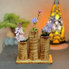 伊羅保焼　寺田美山 作 豊窯 伊羅保釉 彩地 花瓶 ヴィンテージ 花器 花入 最終価格】 阿古屋野窯 豊窯 三代 寺田美山作 黑釉彩花瓶 花入