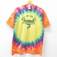 XL/古着 半袖 ビンテージ Tシャツ メンズ 00s エイ コットン クルーネック オレンジ他 タイダイ 24may21 中古