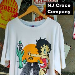 90s NJ Croce Company Betty Boop ベティ ブープ USA製 Tシャツ XLサイズ 両面プリント ベティちゃん ROUTE 66 白 10694