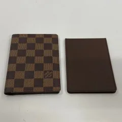 ★M5 美品 LOUIS VUITTON ルイヴィトン ダミエ クーヴェルテュール パスポール パスポートケース パスポートカバー N60189 二つ折 ダークブラウン 2点セット レディース メンズ