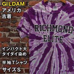 (アメリカ古着)Richmond Elite パープル×ホワイト GILDAN　タイダイ染めTシャツS