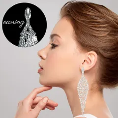 イヤリング ドレス ビキニ モノキニ ドレスアップ 結婚式 ウェディング 社交ダンス クリスタル アクセサリー キラキラ ラインストーン 大ぶりイヤリング