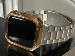 Apple Watch ステンレスベルト付きカバーセット メンズ レディース対応 Ultra 38mm 40mm 41mm 42mm 44mm 45mm 46mm49mm 33