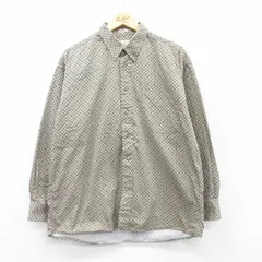 XL/古着 長袖 シャツ メンズ コットン ボタンダウン ベージュ他 カーキ 25mar31 中古 トップス