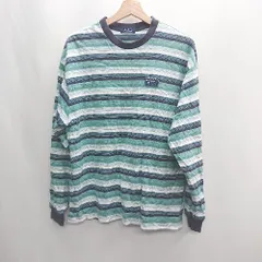 ◇ NAUTICA VINTAGE COLLECTION ボーダー柄 長袖 ロンT サイズM グリーン ホワイト メンズ E  【1408220003440】